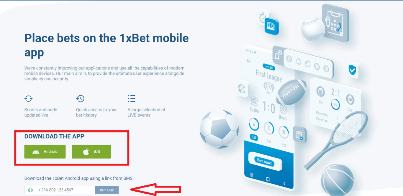 1xBet mobile app Nigeria